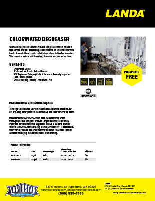 Chlorinated Degreaser Product Sheet