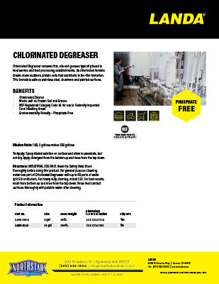 Chlorinated Degreaser Product Sheet