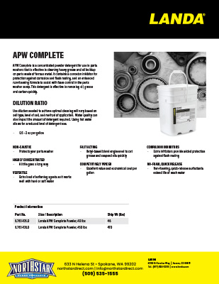 APW Complete Product Sheet
