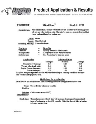 Miraclean Product Sheet