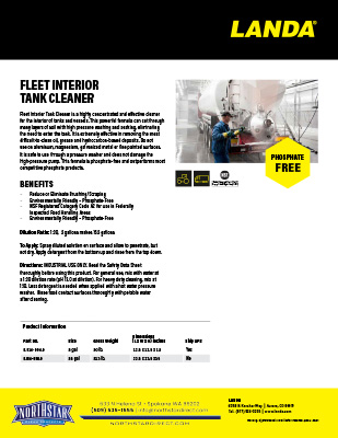 Fleet Interior Tank Cleaner Product Sheet