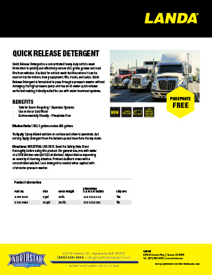Quick Release Detergent Product Sheet