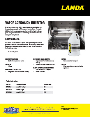 Vapor Corrosion Inhibitor Product Sheet