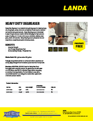 Heavy Duty Degreaser Product Sheet