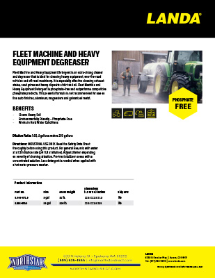 Fleet Machine And Heavy Equipment Degreaser Product Sheet