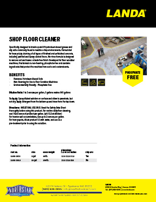 Shop Floor Cleaner Product Sheet