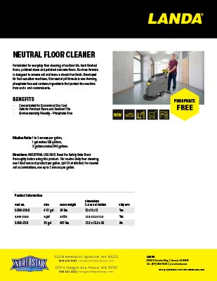 Neutral Floor Cleaner Product Sheet
