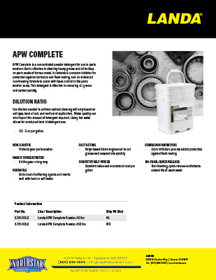 APW Complete Product Sheet