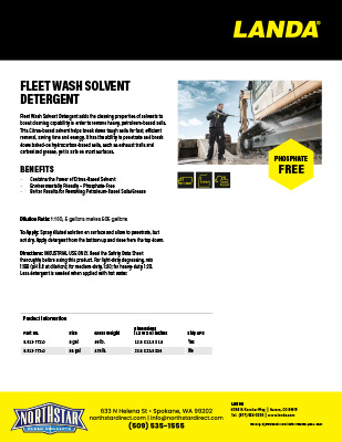 Fleet Wash Solvent Detergent Product Sheet