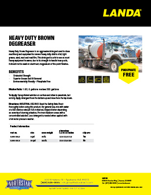 Heavy Duty Brown Degreaser Product Sheet