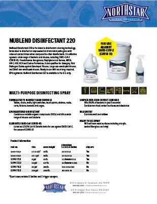 Nublend Disinfectant 220 Product Sheet