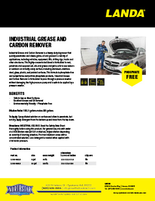 Industrial Grease And Carbon Remover Product Sheet