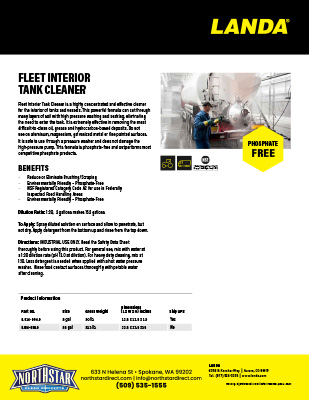 Fleet Interior Tank Cleaner Product Sheet