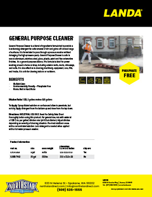 General Purpose Cleaner Product Sheet