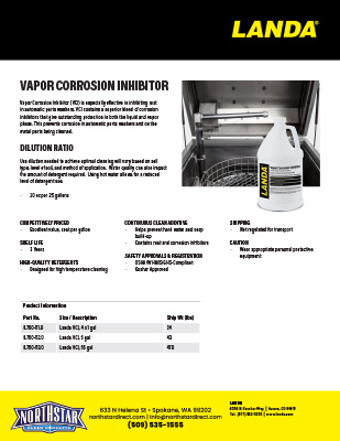 Vapor Corrosion Inhibitor Product Sheet