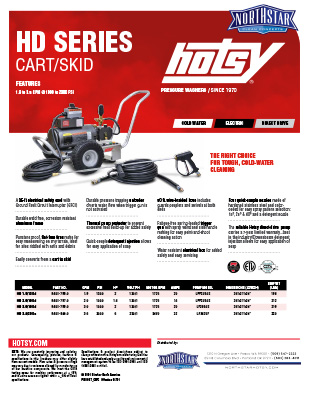 Hotsy HD Electric Product Sheet