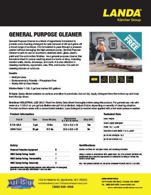 General Purpose Cleaner Product Sheet
