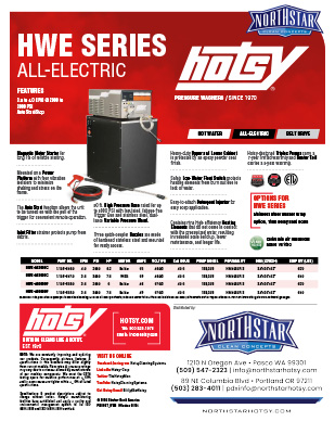 Hotsy HWE Series Product Sheet