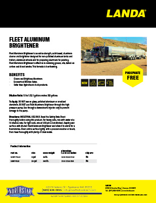 Fleet Aluminum Brightener Product Sheet