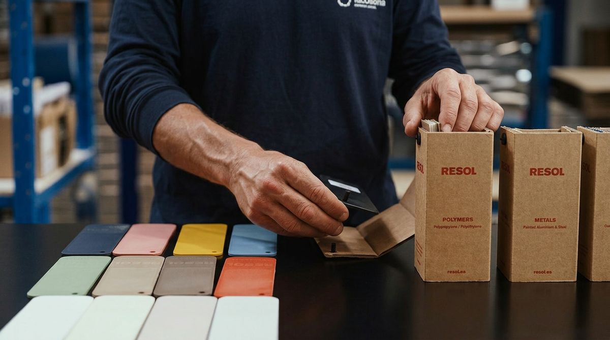 Muestras de materiales y kits de polímeros y metales de The Box.
