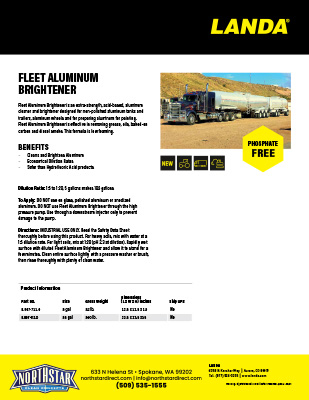 Fleet Aluminum Brightener Product Sheet