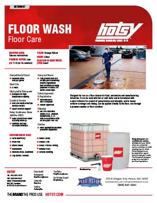 Floor Wash Product Sheet