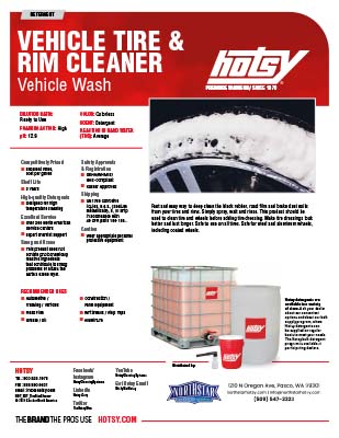 Vehicle Tire & Rim Cleaner Product Sheet