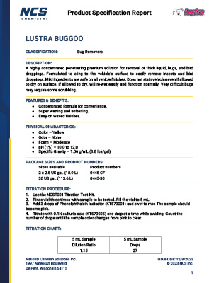 Bug Goo Product Sheet