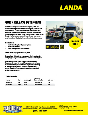 Quick Release Detergent Product Sheet